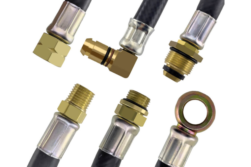 Mangueiras industriais com conexões flexíveis para sistemas hidráulicos e pneumáticos da Total Conexões RS